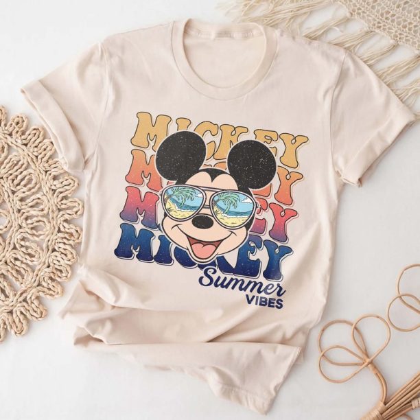 Mickey Mouse Summer Vibes Shirt, Vintage Summer Vibes Shirt, Disney Beach Shirt, Retro Mickey Mouse Shirt, Disney Trip