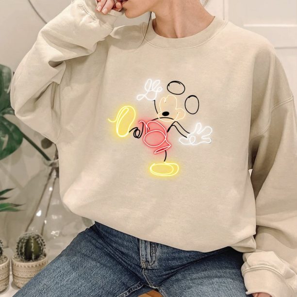 Disney Sweatshirt - Disney Sweater for Women - Disney Ear Shirt - Women's Unisex Disney T-Shirt - Disney Mickey Shirt