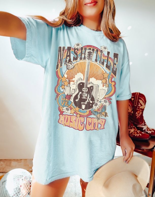 Nashville Tee, Nashville T-shirt, Music City, Tennessee Tee, Vintage Inspired Cotton T-shirt, , Unisex Tee