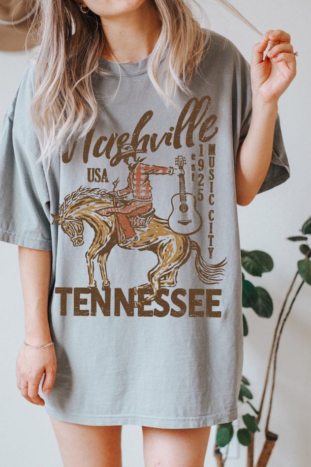 Nashville Tee, Nashville T-shirt, Music City, Tennessee Tee, Vintage Inspired Cotton T-shirt, , Unisex Tee