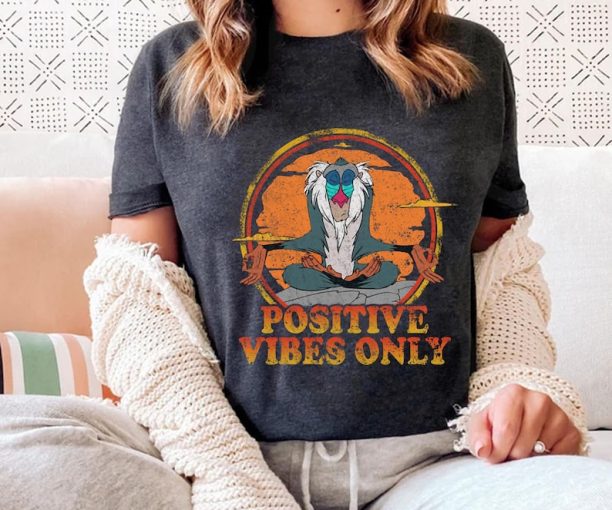 Lion King Rafiki Meditating Positive Vibes Only Shirt / Retro Disney T-shirt / Magic Kingdom / Walt Disney World