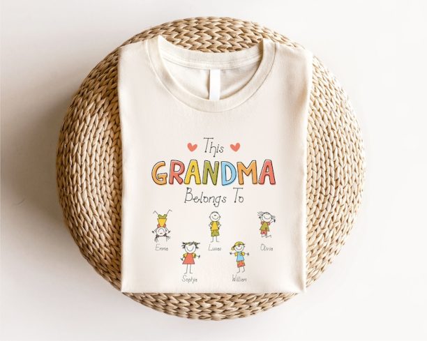 Personalize Grandma Gift Shirt, Custom Grandma Grandchildren Gift, Nana Shirt, Gift for Grandmother, Mothers Day Gift, Cute Mom Shirt