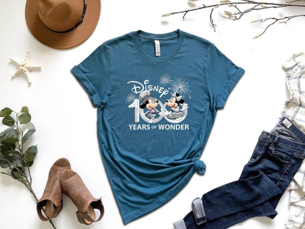 Disney 100 Years Of Wonder Shirt, Disney Mickey And Minnie Shirt, Disney 100th Anniversary Shirt