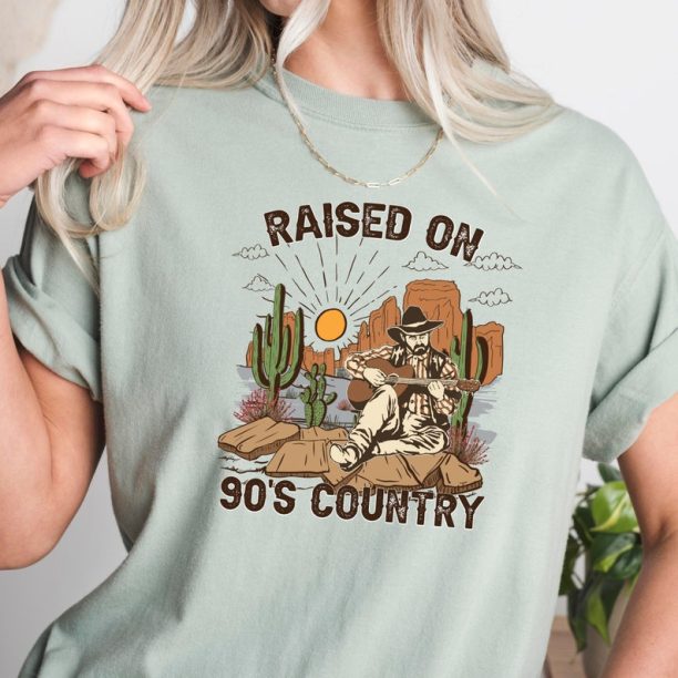 Comfort Colors Raised On The 90s Country Music Shirt, Country Music Lover, Concert Shirt, Country Concert Tee, Distressed, Western TShirt