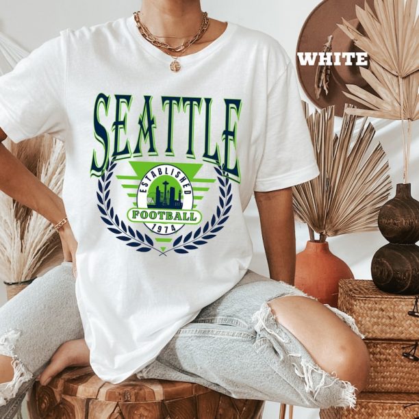 Vintage Seattle Football Shirt, Retro Seattle Football T-Shirt, Seattle Washington, Seattle Tee