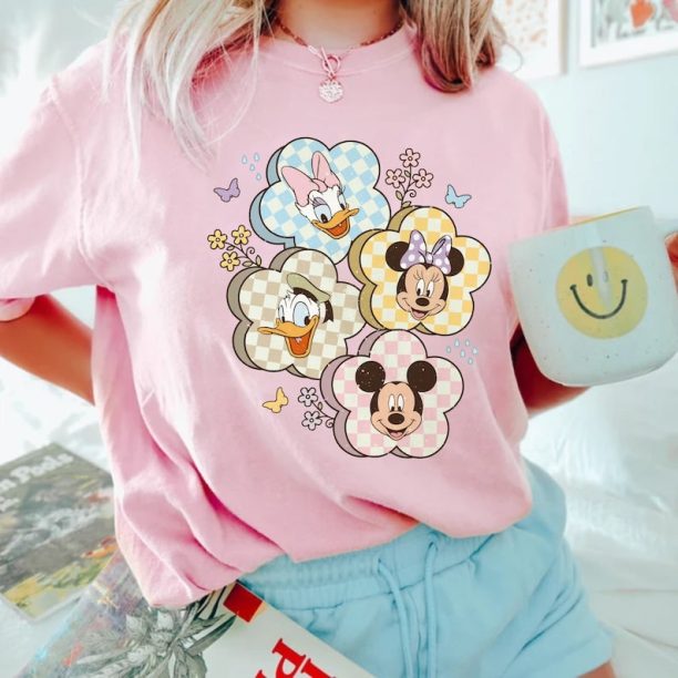 Disney Mickey And Friends Flowers Comfort Colors Shirt, Disney Family Trip Shirt, Disney Vacation Shirt, Disneyworld Shirt