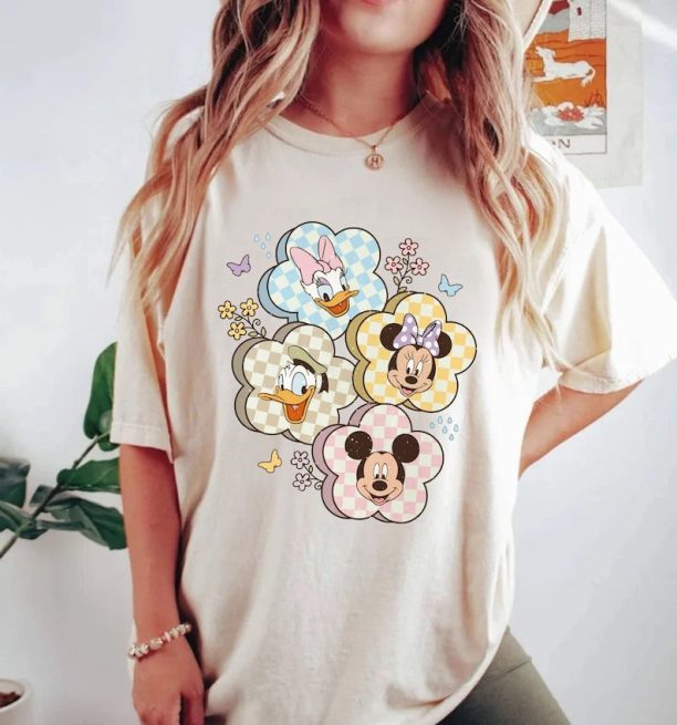 Disney Mickey And Friends Flowers Comfort Colors Shirt, Disney Family Trip Shirt, Disney Vacation Shirt, Disneyworld Shirt