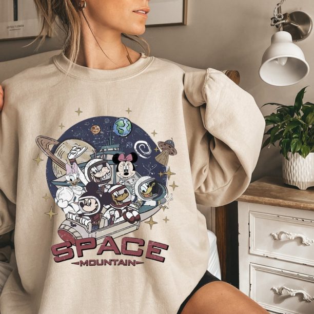 Vintage Mickey and Friends Space Mountain Shirt, Mickey Astronaut, 80s Tomorrowland Shirt, Space Mountain Tshirt