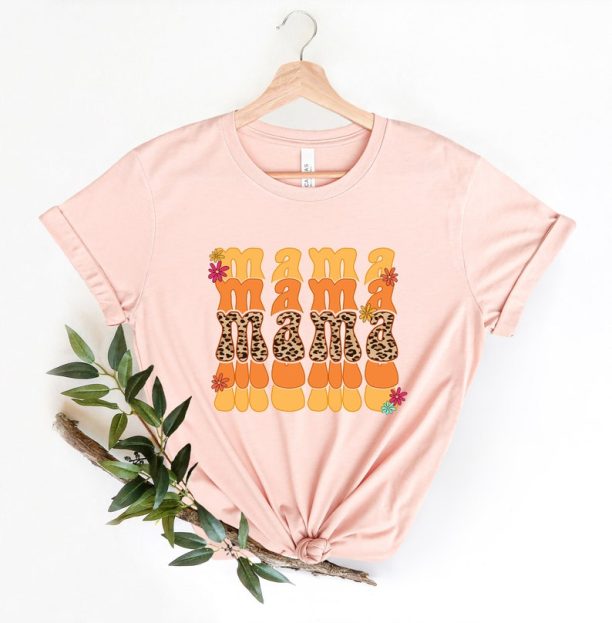 Retro Mama Shirt, Summer Mama Shirt, Boho Mama Tee, Girl Mom Shirt, Leopard Mama Shirt, Gift for Mom, Mothers Day,Mom Shirt,Mom to be Shirt