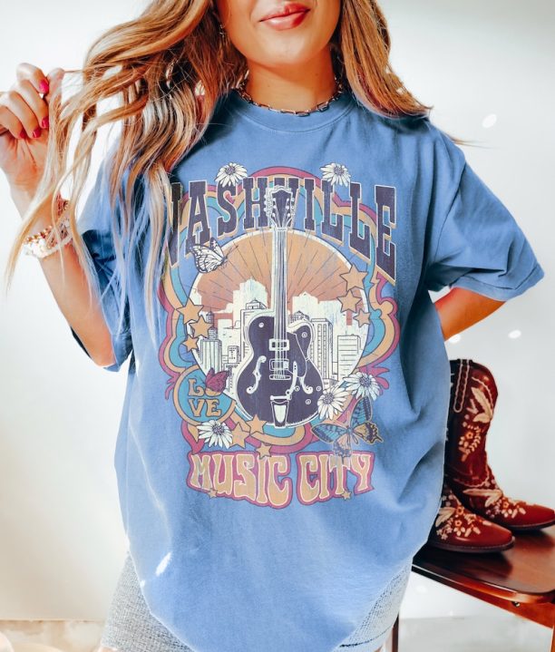 Nashville Tee, Nashville T-shirt, Music City, Tennessee Tee, Vintage Inspired Cotton T-shirt, , Unisex Tee