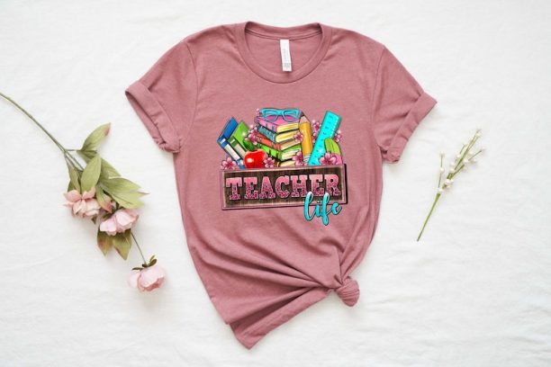 Teacher Gift Tee, Teacher Life T-Shirt, Teacher Appreciation Shirt, Cute Teacher Shirt, Teacher Sunflower Shirt