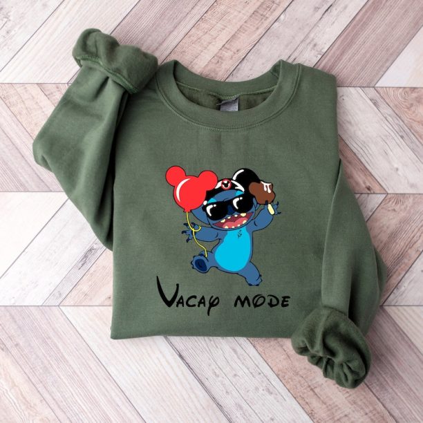 Stitch Vacay Mode Sweatshirt - Stitch Shirt - Disney Travel Shirt - Adventurer Gift - Gift for Traveler - Girls Trip Shirt