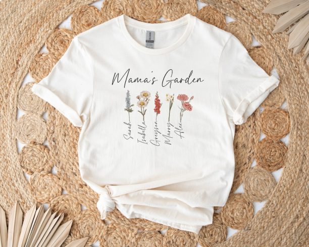 Mama's Garden Shirt, Mother Day Gift, Birth Month Flower Shirt, Mom's Flowers Garden Sweater, Custom Mom Shirt, Custom Flower Shirt