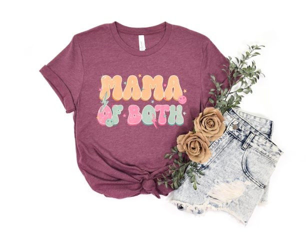 Mama Of Both Shirt, Cute Mama Shirt, Funny Mom Shirt, Mama T-Shirt, Mothers Day T-Shirt, Gift For Mothers Day, New Mom Gift, Cool Mom Shirt