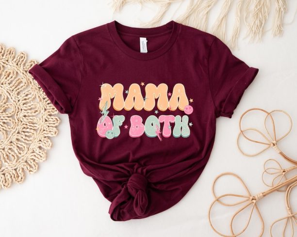 Mama Of Both Shirt, Cute Mama Shirt, Funny Mom Shirt, Mama T-Shirt, Mothers Day T-Shirt, Gift For Mothers Day, New Mom Gift, Cool Mom Shirt