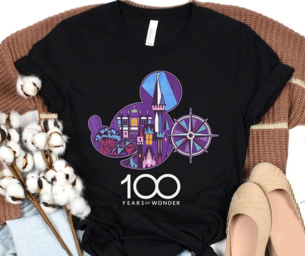 Mickey Mouse Castle Disney 100 Years Of Wonder Shirt, Disneyland 2023 Trip 100th Anniversary, Disney 100 Outfits