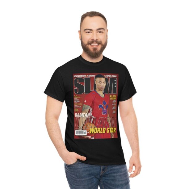 Damian Lillard Portland Trailblazers NBA Slam Cover Tee Shirt