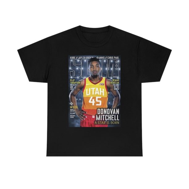 Donavan Mitchell Utah Jazz NBA Slam Cover Tee Shirt