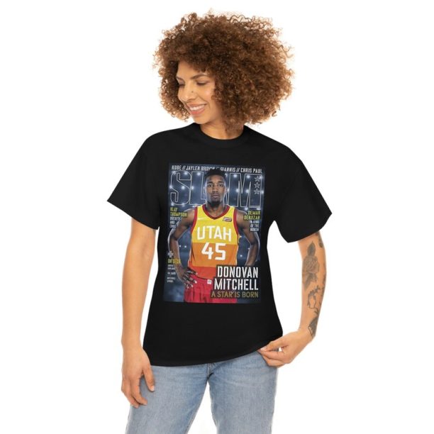 Donavan Mitchell Utah Jazz NBA Slam Cover Tee Shirt