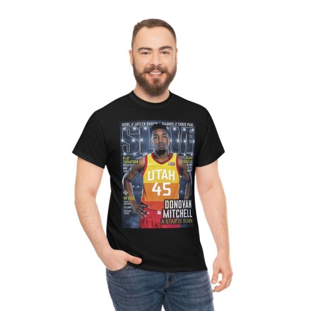 Donavan Mitchell Utah Jazz NBA Slam Cover Tee Shirt