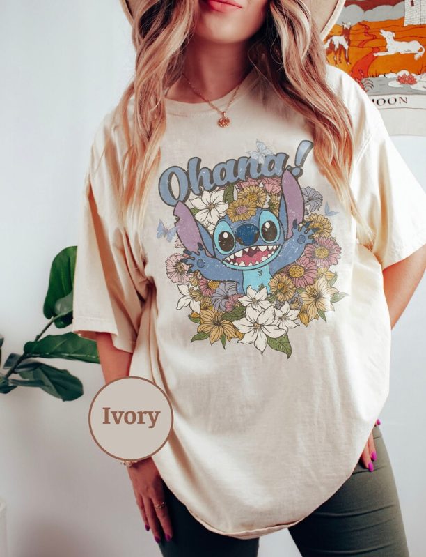 Disney Stitch Ohana Shirt, Ohana Means Shirt, Floral Disney Shirt, Disneyland Shirt, Disney Family Vacation