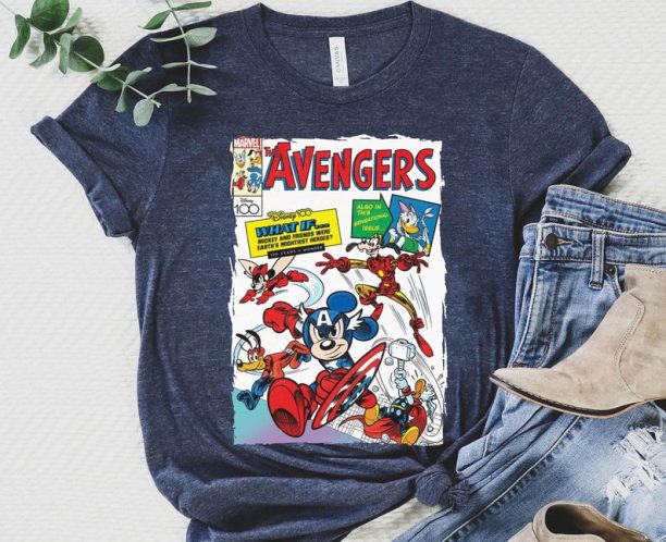 Mickey Mouse And Friends Disney 100 Years of Wonder Avengers Comic Shirt / Disneyland Trip 100th Anniversary Outfits