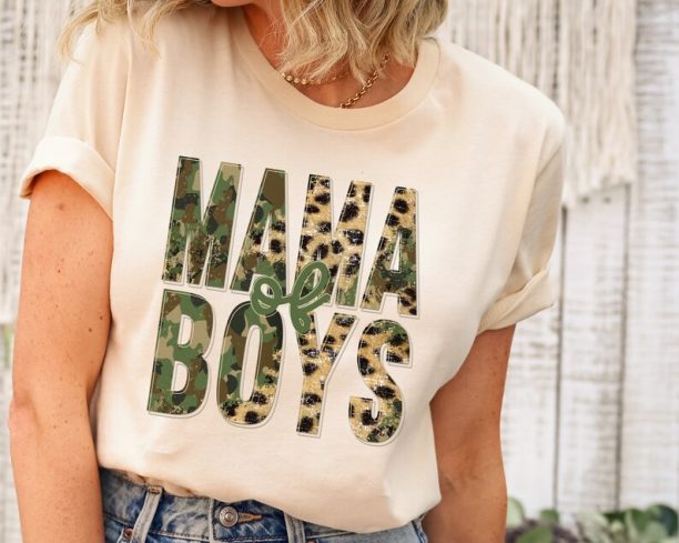 Mama of Boys Tshirt | Mother of Boys Shirt, Mothers Day Gift, Camo Leopard Print Mom Shirt, Leopard Print Shirt for Mom, Mothers Day Shirt