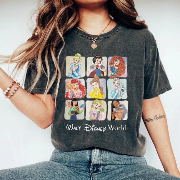 Disney Princess Disneyworld Comfort Colors® Shirt, Retro Disney Princess Shirt, Disney Family Trip Shirt, Disneyland Shirt