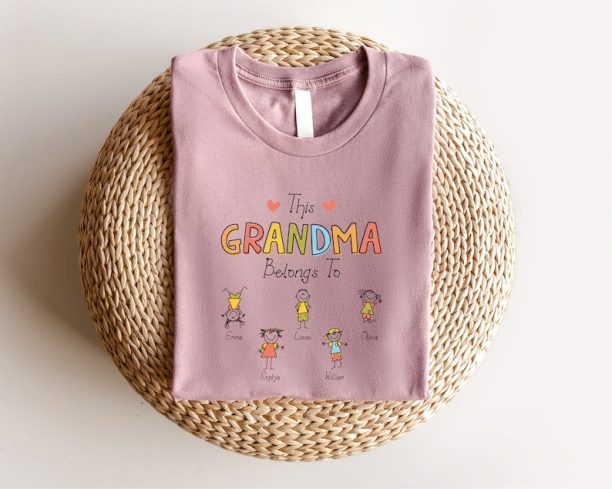 Personalize Grandma Gift Shirt, Custom Grandma Grandchildren Gift, Nana Shirt, Gift for Grandmother, Mothers Day Gift, Cute Mom Shirt