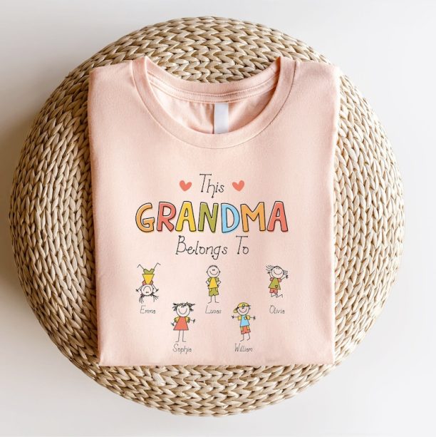 Personalize Grandma Gift Shirt, Custom Grandma Grandchildren Gift, Nana Shirt, Gift for Grandmother, Mothers Day Gift, Cute Mom Shirt