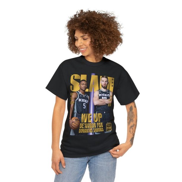 De'Aaron Fox and Domantas Sabonis Sacramento Kings Slam Cover Tee Shirt NBA