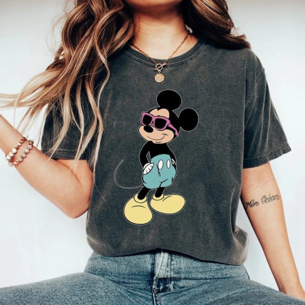 Mickey Minnie Comfort Colors® Shirt, Cool Mickey Mouse Shirt, Mickey With Sunglasses Shirt, Disney Vacation Shirt