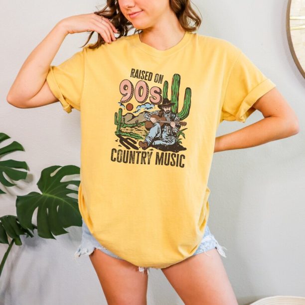 Raised on 90s Country Shirt, Comfort Colors, Country Music Lover Shirt, Country Concert T-shirt, Retro , Western T-Shirt