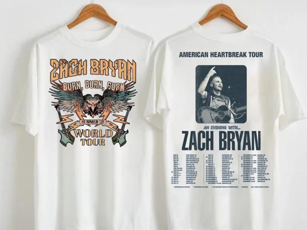 American Heartbreak Tour 2023 Front And Back Shirt, Zach Bryan 90s Rap Sweatshirt, Zach Bryan Album Merch