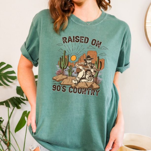 Comfort Colors Raised On The 90s Country Music Shirt, Country Music Lover, Concert Shirt, Country Concert Tee, Distressed, Western TShirt