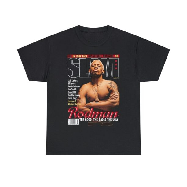 Dennis Rodman Chicago Bulls Slam Cover Tee Shirt NBA