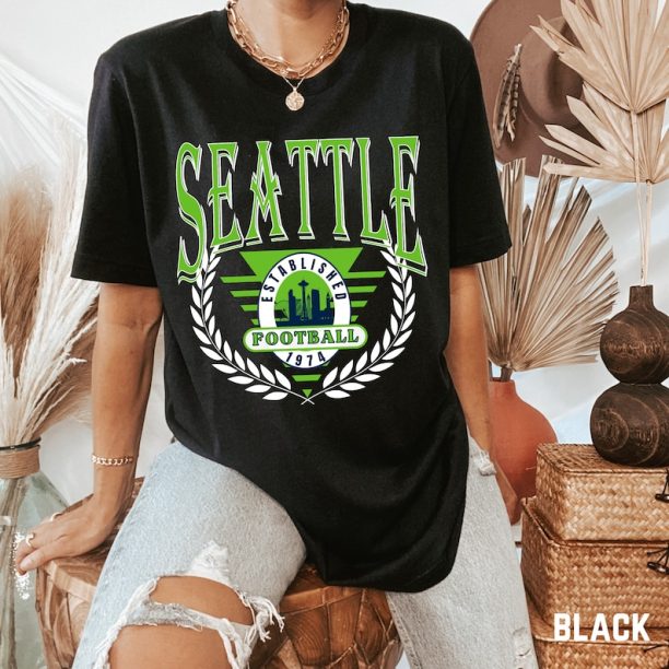 Vintage Seattle Football Shirt, Retro Seattle Football T-Shirt, Seattle Washington, Seattle Tee