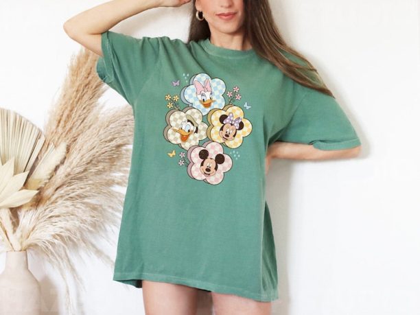 Disney Mickey And Friends Flowers Comfort Colors Shirt, Disney Family Trip Shirt, Disney Vacation Shirt, Disneyworld Shirt