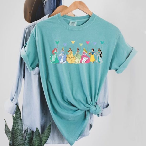 Disney Princess Balloons Comfort Colors® Shirt, Disney Girls Shirt, Cinderella, Disney Family Shirt, Disneyworld Shirt