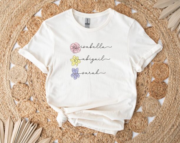 Birth Month Flower Shirt, Mother Day Gift, Mom's Flowers Garden Shirt, Custom Mom Shirt, Custom Flower Shirt, Mama Flower Sweatshirt