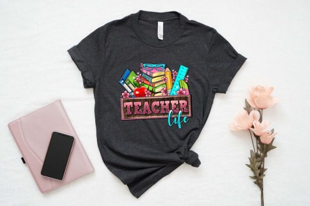 Teacher Gift Tee, Teacher Life T-Shirt, Teacher Appreciation Shirt, Cute Teacher Shirt, Teacher Sunflower Shirt