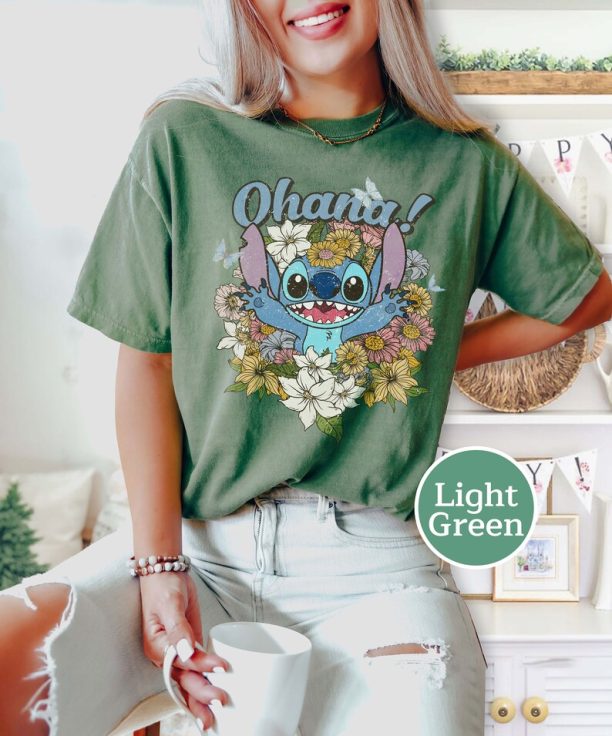 Disney Stitch Ohana Shirt, Ohana Means Shirt, Floral Disney Shirt, Disneyland Shirt, Disney Family Vacation