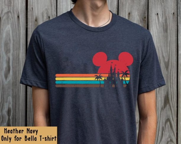 Mickey Mouse Head Palm Tree With Disney Castle Shirt / Disney Summer Vacation 2023 T-shirt / Disney Tropical Beach