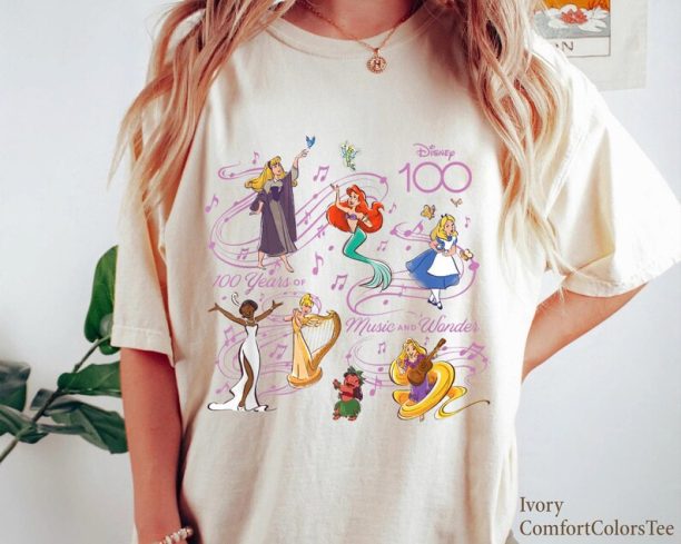 Disney 100 Years of Music and Wonder Princess Song Disneyworld Shirt Disney 100th Anniversary Shirt Great Gift Ideas Men Women