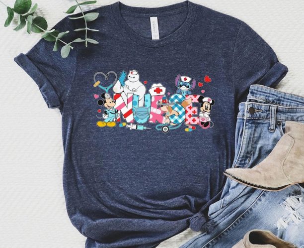 Disney Nurse Characters Shirt / Disney Nurse T-shirt / Nursing School Student Gift / Nurse's Day 2023 Tee