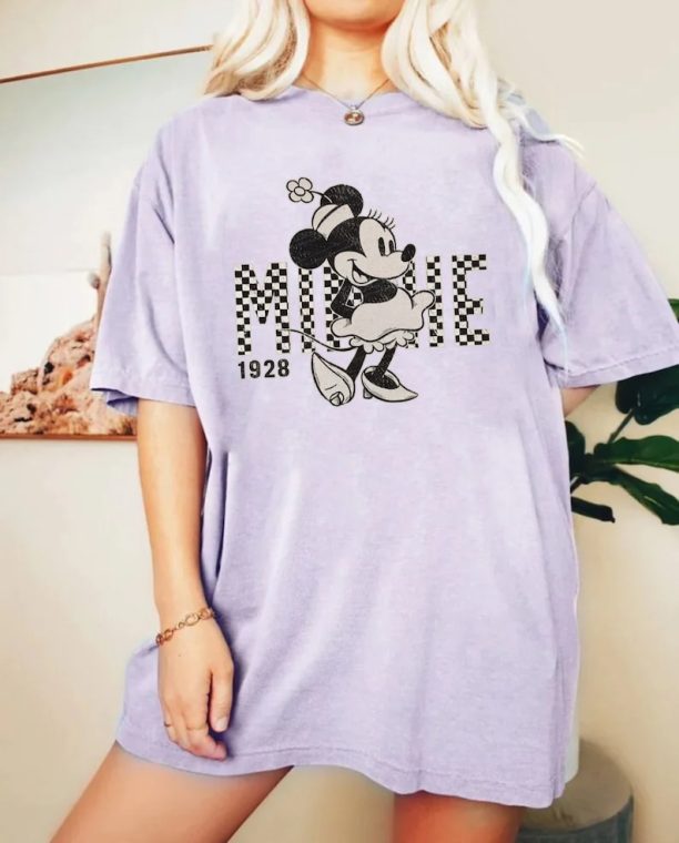 Disney Mickey Minne Checkered Comfort Colors® Shirt, Disney Family Trip Shirt, Disney Vacation Shirt, Disneyworld Shirt