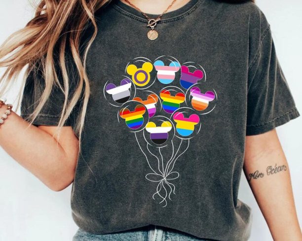 Mickey Mouse Lgbt Balloon Shirt / Disneyland After Dark Pride Nite / Disney Gay Lesbian Pride T-shirt / Lgbtq Support Shirt