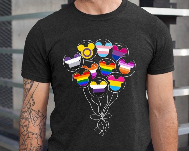 Mickey Mouse Lgbt Balloon Shirt / Disneyland After Dark Pride Nite / Disney Gay Lesbian Pride T-shirt / Lgbtq Support Shirt