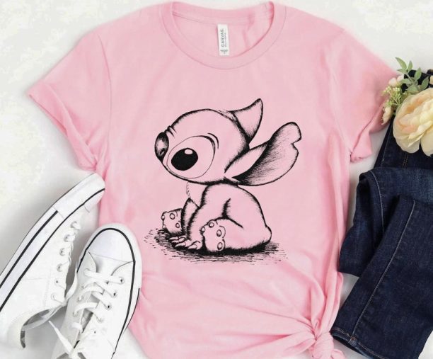 Disney Stitch Sketch Portrait Shirt, Cute Lilo and Stitch Shirt, Disney Matching Shirt, Disneyland Family Shirts, Disney World Trip Shirt