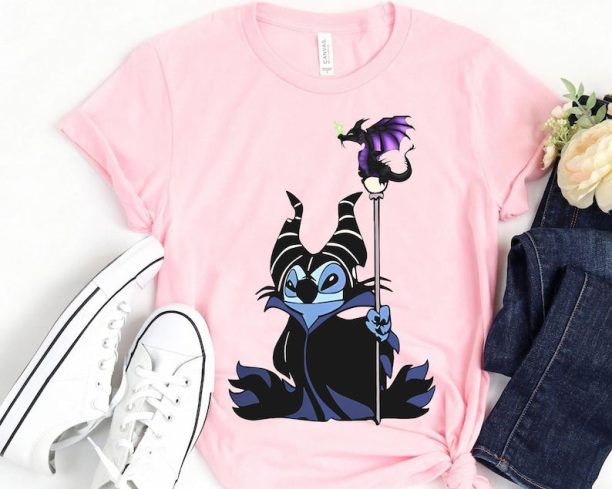 Stitch Cosplay Maleficent Murphy Dragon Shirt / Evil Fairy Stitch Sleeping Beauty T-shirt / Fantasmic